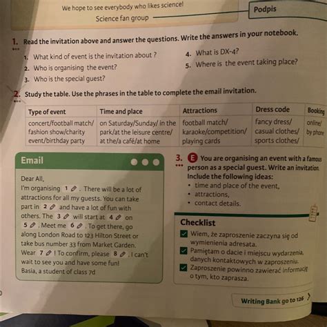 2. Study the table. Use the phrases in the table to complete the email ...