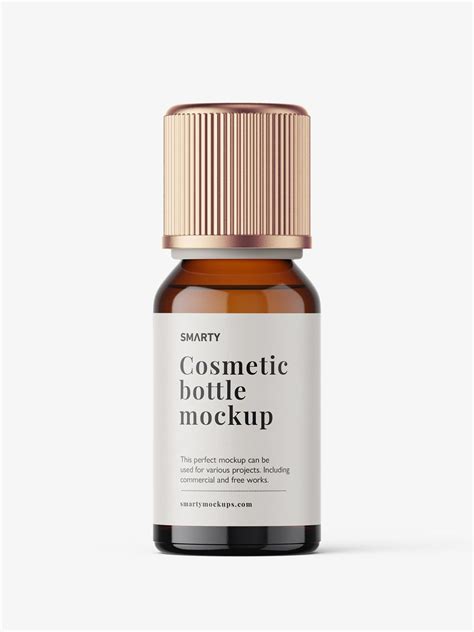 Amber essential oil bottle mockup - Mockups Design