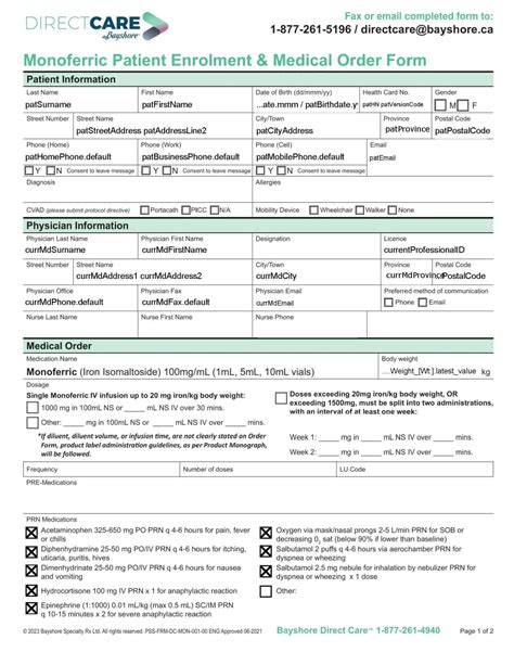 Direct Care Bayshore - Patient Enrolment & Medical Order Form ...