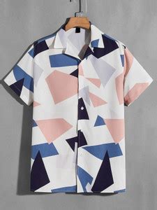 LOOKMARK Men Printed, Color Block Casual White Shirt - Buy LOOKMARK Men ...