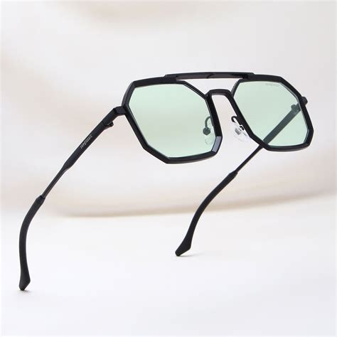 Buy Commando Black Green Edition Octagon Sunglasses - Sunglassic