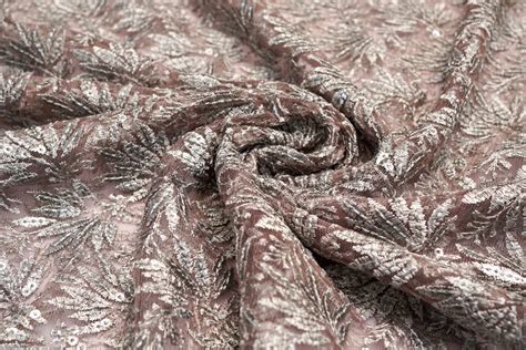 Taupe Color with Floral Net Embroidery – MrFabrics