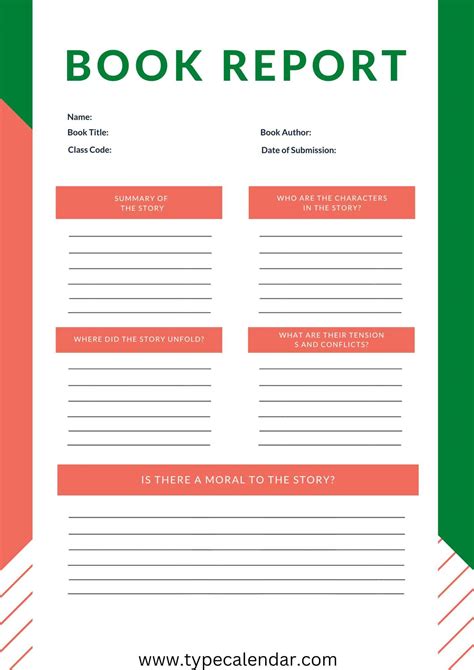 Printable Book Report Forms - Easy Book Report Form For Young Readers ...