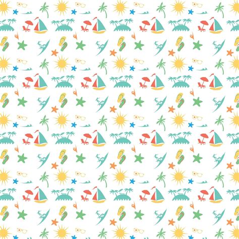 Seamless summer background pattern with summer elements 11427672 Vector ...