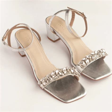 GLITTER Silver Rhinestone Heels for Women – AUZORI