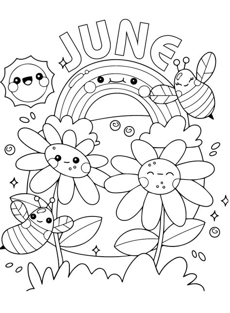 Print June coloring page - Download, Print or Color Online for Free