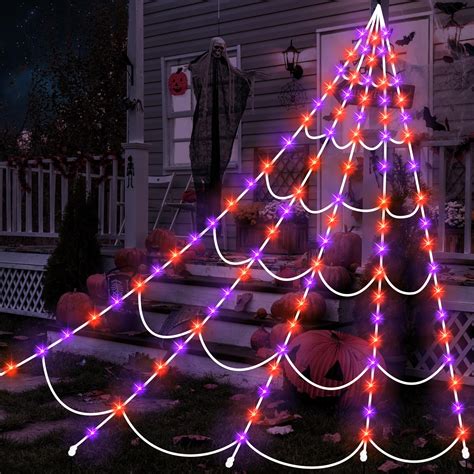 Spider Web Decorations Halloween Yard Lights Giant 23ft Spider Web