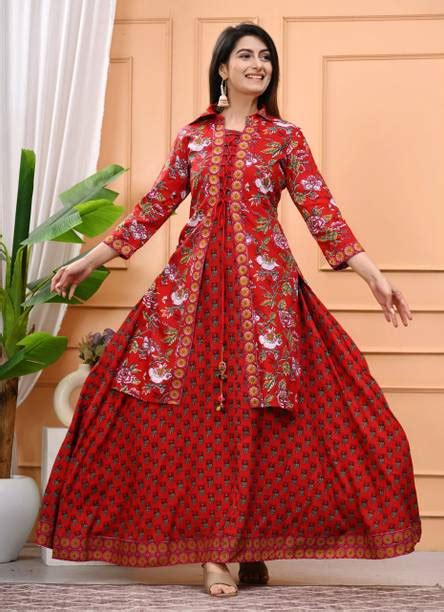 Red Kurti With Jacket - Buy Red Kurti With Jacket online at Best Prices ...