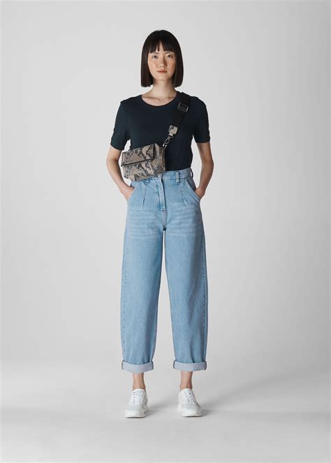 Denim Daniella Pleat Front Jean | WHISTLES | Whistles UK