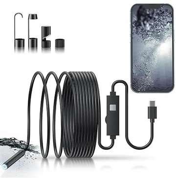 Wukama Endoscope Camera 7mm Lens USB Inspection 6LED Borescope camera ...