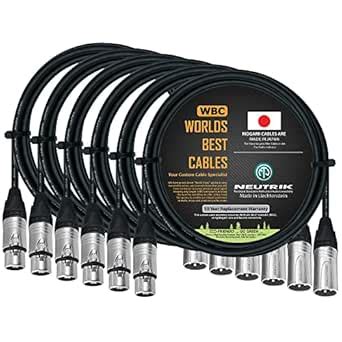WORLDS BEST CABLES 6 Units - 6 Foot - Balanced Microphone Cable Custom ...