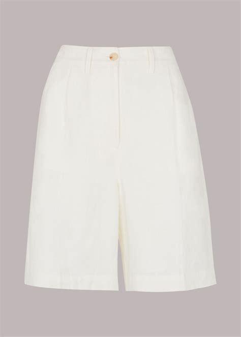 White Tailored Linen Bermuda Shorts | WHISTLES