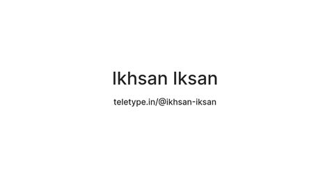 Ikhsan Iksan — Teletype