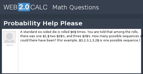 View question - Probability Help Please