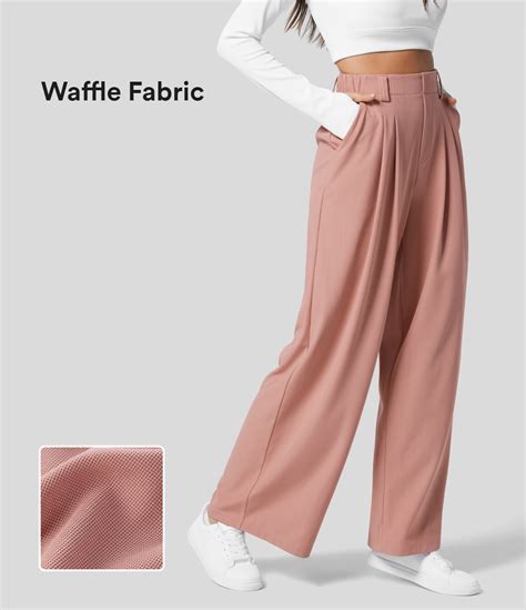 Women’s Halara Flex™ High Waisted Plicated Side Pocket Wide Leg Waffle ...