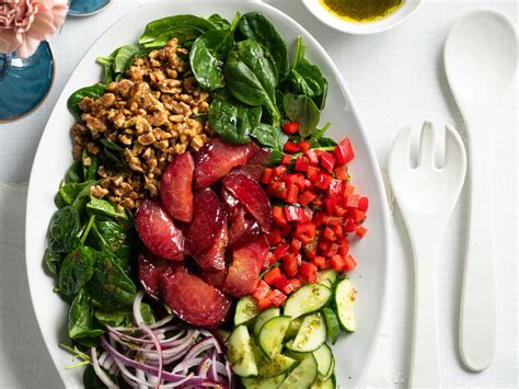 Roasted Plum Salad with Candied Walnuts - Kosher.com