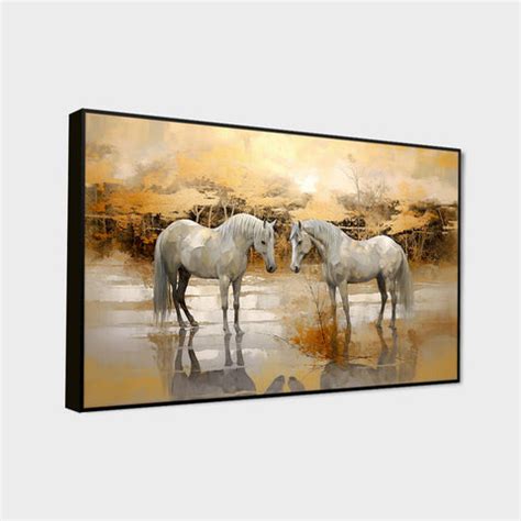 Beautiful Horses With Sunset Canvas Big Wall Painting – Decors Mantra