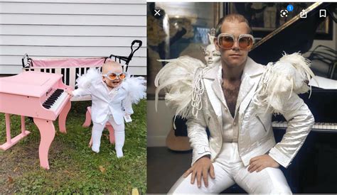 Baby Girl Dressed Up as Elton John Plays Pink Piano Wearing Oversized ...