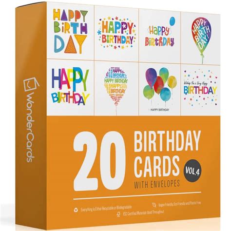 Buy Wonder Cards Birthday Cards Multipack of 20 | Each Birthday Card ...