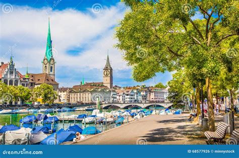 Zurich City Center in Summer, Switzerland Editorial Photo - Image of ...