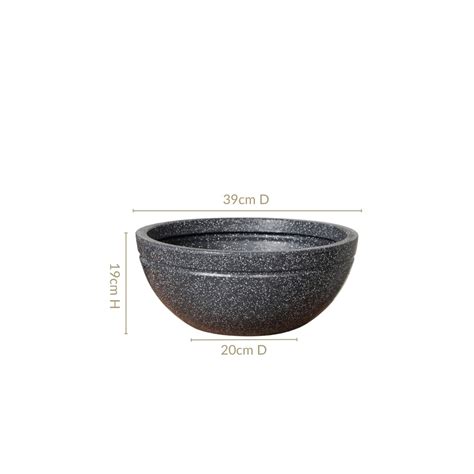Planterra Granite Black Round Lotus Planter 15x7 Inch Online - Premium ...