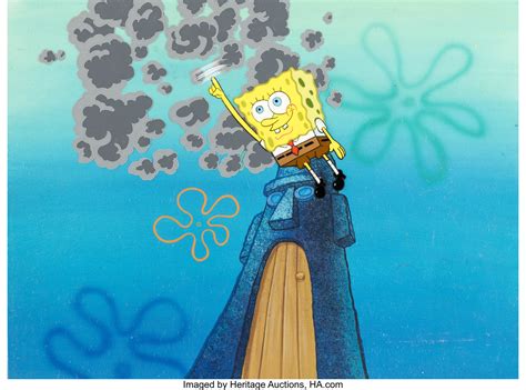 SpongeBob SquarePants "The Paper" SpongeBob Production Cel Setup | Lot ...