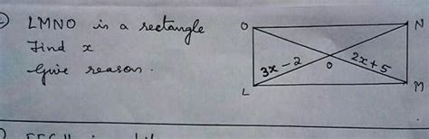 lmno is an rectangle find x - Brainly.in