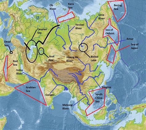 Rivers Of Asia Map