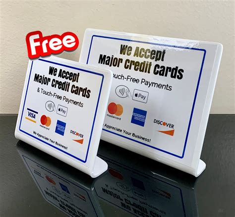 Touch-free Payment Sign: Credit Cards Accepted, Retail Business Sign - Etsy