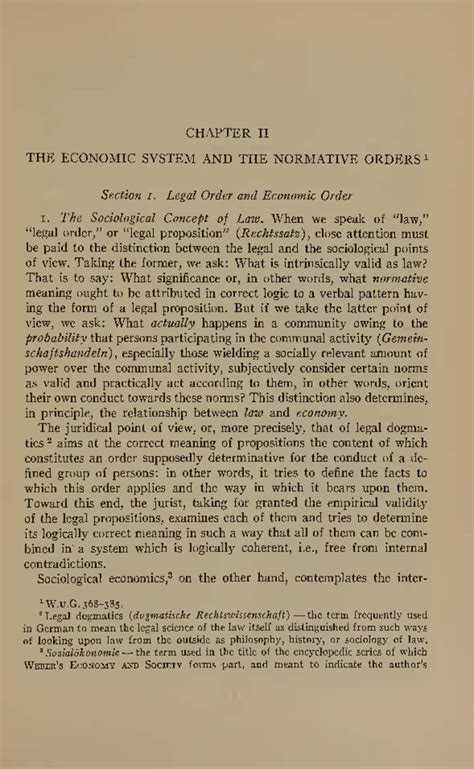 CHAPTER II: ECONOMIC SYSTEM AND NORMATIVE ORDERS - MAX WEBER - Studocu