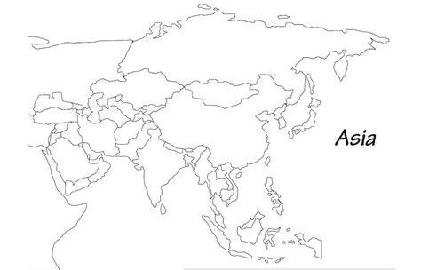 Image result for Printable Map of Asia