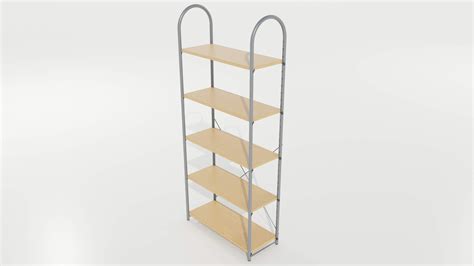 Wood-Metal Shelf 3D Model by 3Dmae