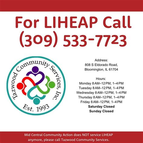 PSA! We do NOT help with LIHEAP anymore, please contact Tazwood ...