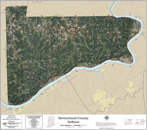 Switzerland County Indiana 2025 Aerial Wall Map | Mapping Solutions