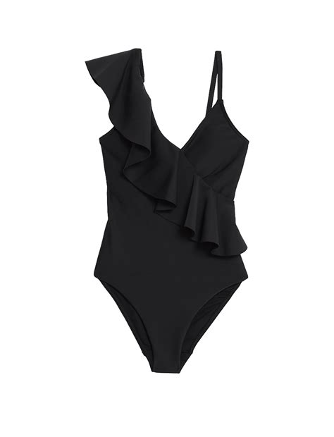 Buy Neoprene Padded Frill Plunge Swimsuit at Marks & Spencer