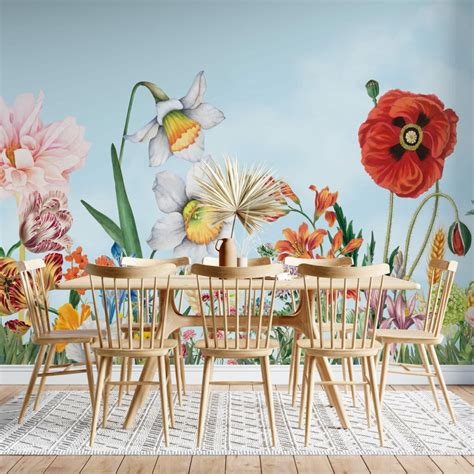 Colorful Flower Wall Murals - Déco Wallpaper