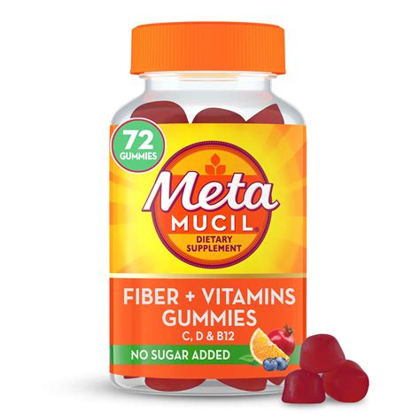 Metamucil Fiber + Vitamins Daily Gummies, Sugar-Free Digestive Health Supplement, Citrus Berry ...