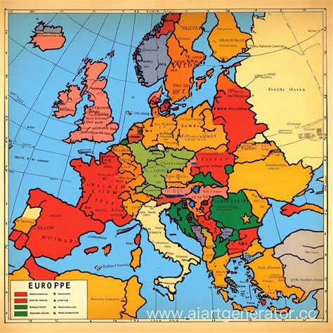 Detailed World War II Europe Map Historical Borders and Battlefronts ...