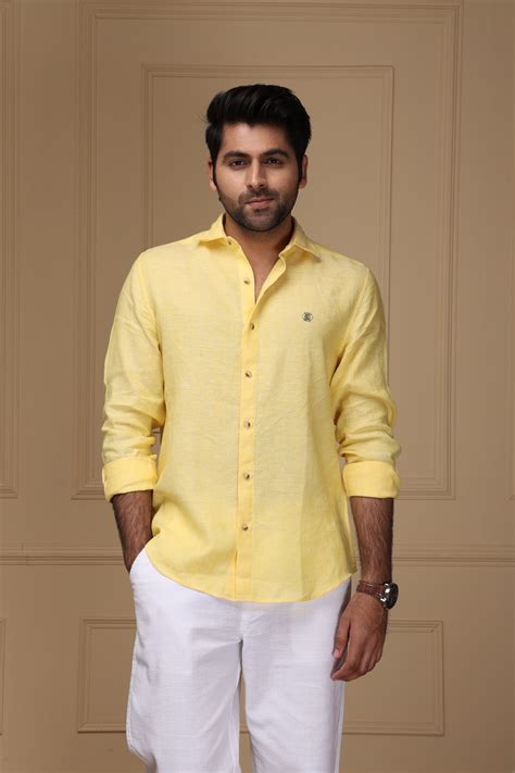 Pale Yellow 100% Pure Linen Shirt – Linen Monarch
