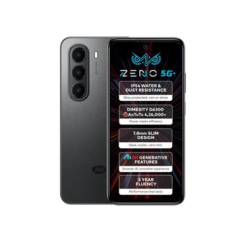 itel ZENO 5G AI Smartphone | 8GB RAM 128GB ROM | IP54 Rated for Dust ...