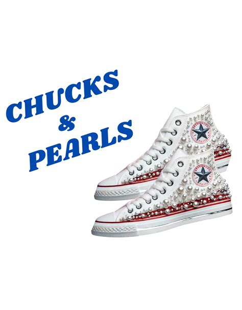 KAMALA HARRIS - CHUCKS AND PEARLS WHITE TSHIRT – IZZILY'S
