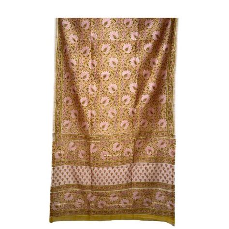 Hand printed Dabu Chanderi Silk Saree