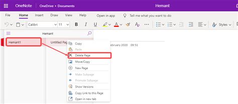 Image result for OneNote How to Delete a Section Windows 10