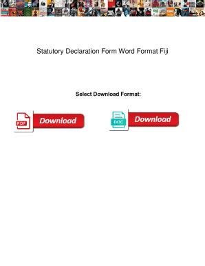 Fillable Online Statutory Declaration Form Word Format Fiji. Statutory ...