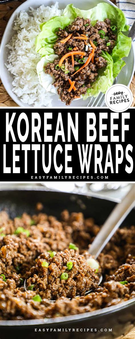 Korean Beef Lettuce Wraps · Easy Family Recipes | Beef lettuce wraps ...