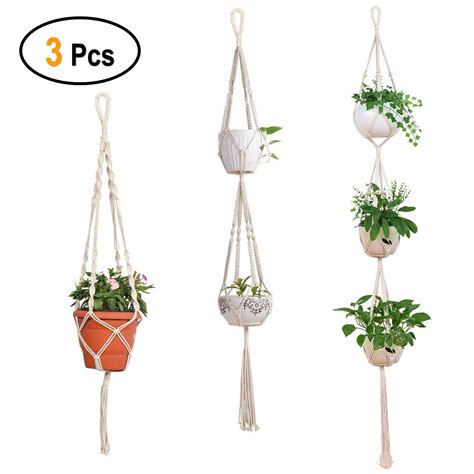 Macrame Cotton Plant Hanger - Set of 3 freeshipping - Ecofynd