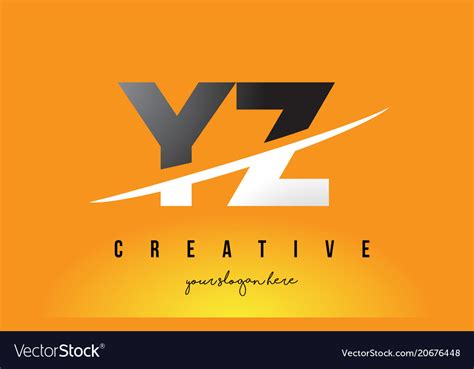 Yz y z letter modern logo design with yellow Vector Image