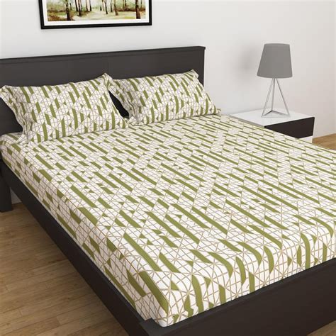Buy Elements Multicolour Printed Breathable King Fitted Bedsheet Set ...