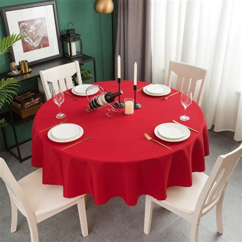 Amazon.com: Qidordour Round Tablecloth,60 inch Diameter,Faux Linen ...