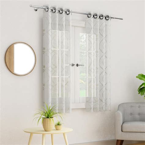 Buy PORTICO Magnolia 1Pc White Printed Window Curtain from Portico at ...